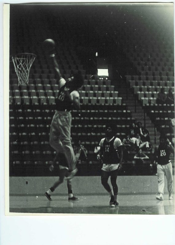 An old photo of a basketball player in Cassell 