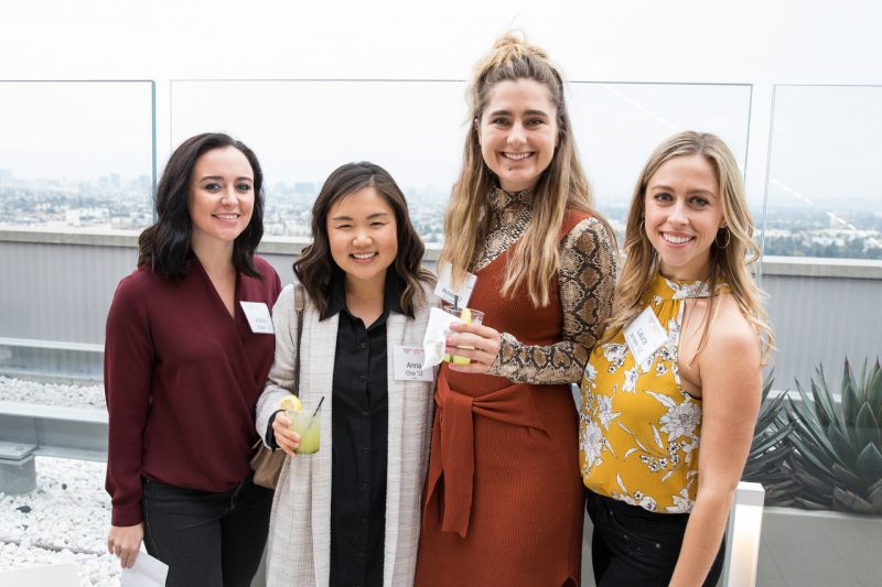 Alumnae pose for a photo at a Virginia Tech Alumni Association event