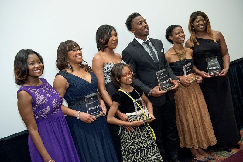 Black Alumni Award winners line up with their awards