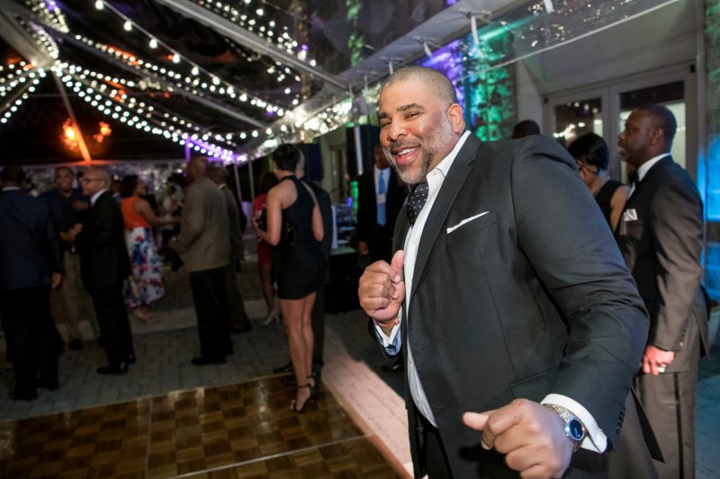 An alum dances during the 2018 Black Alumni Reunion