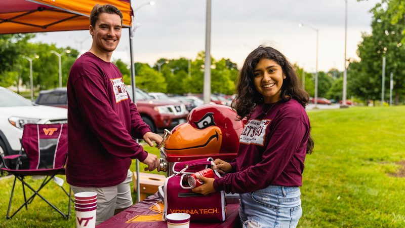 Hokies tailgating before a football game