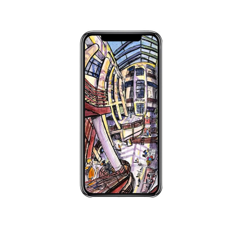 An Iphone with a Doodle of Pamplin