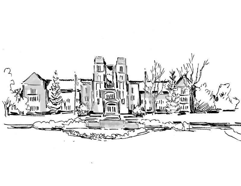 A Doodle of Burrus Hall