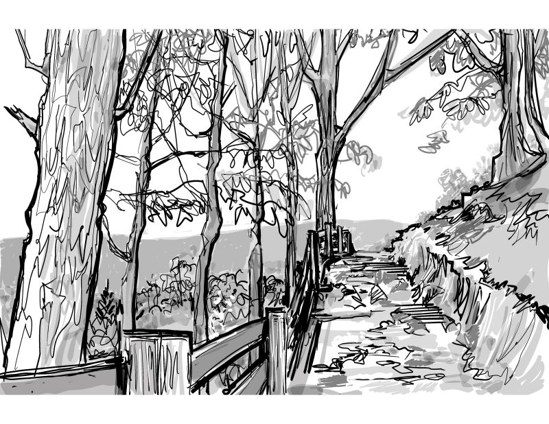 A Doodle of a peaceful Hokie Hike