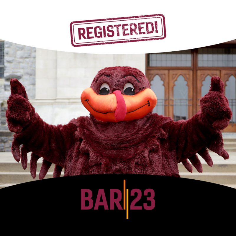 The HokieBird is registered for Black Alumni Reunion