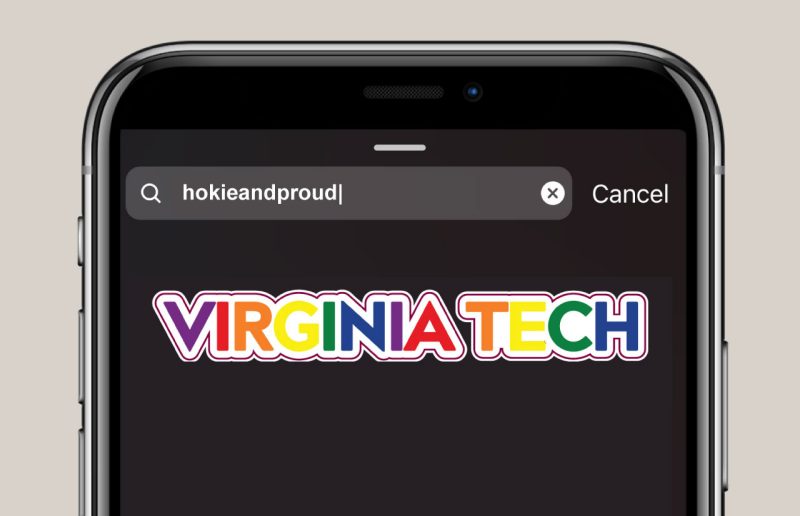 A screen grab of a phone that is searching Hokie and Proud GIFs