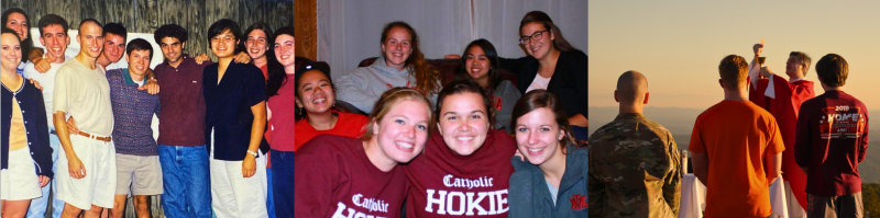 Photos of Hokies participating in Catholic Campus Ministry events