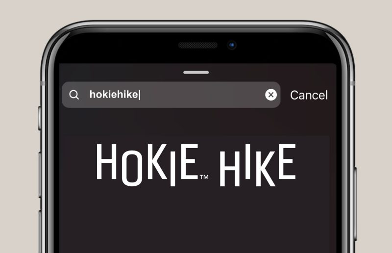 A screen grab of a phone that is searching Hokie Hike GIFs