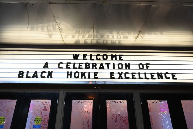 marquee sign saying Welcome to A Celebration of Black Hokie Excellence