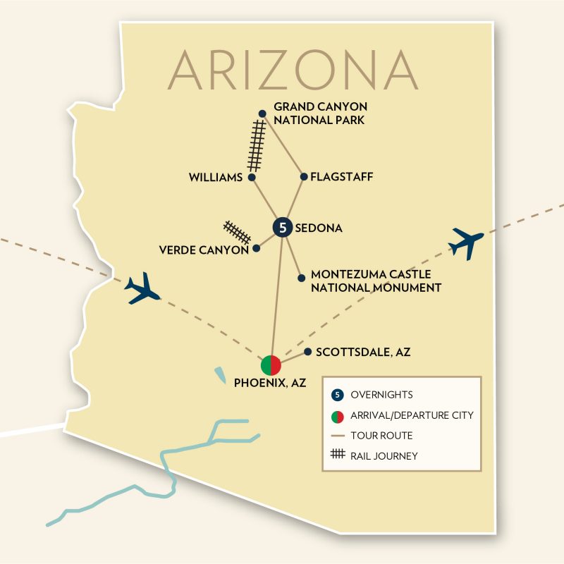 Great Trains & Grand Canyons Map