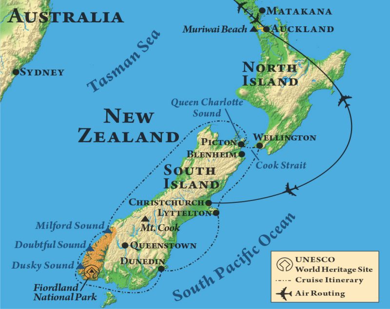 New Zealand Tour Map