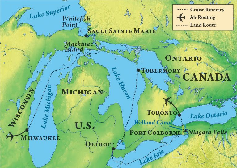 Cruising the Great Lakes Map