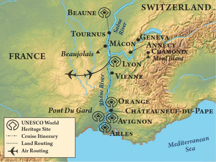 Provence & Burgundy map Provence & Burgundy Map