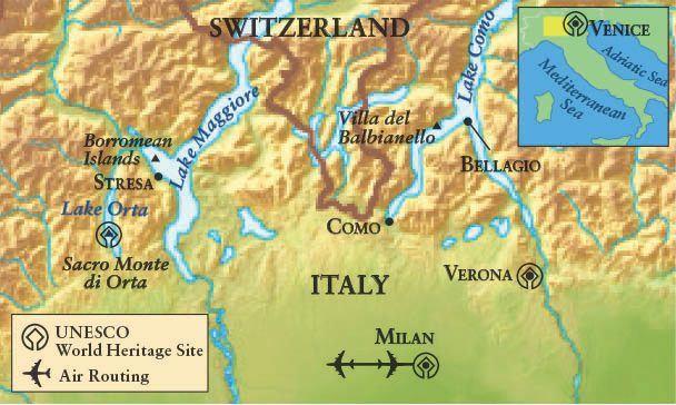 Village Life Around the Italian Lakes Map