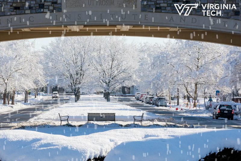 Snowy Campus Zoom background