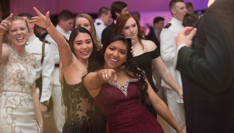 students enjoying ring dance