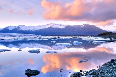 The coast if Iceland at sunrise